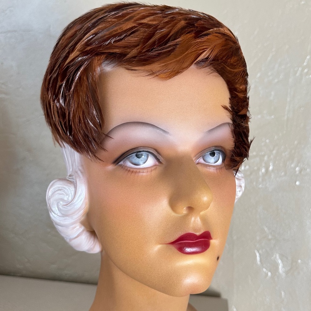 Fascinating 1950's Rust/Multicolor Feather Cockta… - image 7